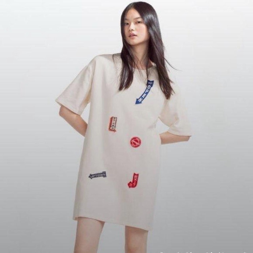 Zara Cream Patchwork Mini Dress